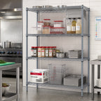 Thumbnail image #2 for Quantum WR54-1454GY 54"W x 14"D x 54"H Gray Epoxy Wire Shelving Starter Kit with 4 Shelves