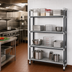 Thumbnail image #2 for Cambro Camshelving Elements XTRA 24 Inch Deep x 36 Inch Long x 84 Inch High 4-Tier Vented Stationary Add-On Shelving Unit, Speckled Gray