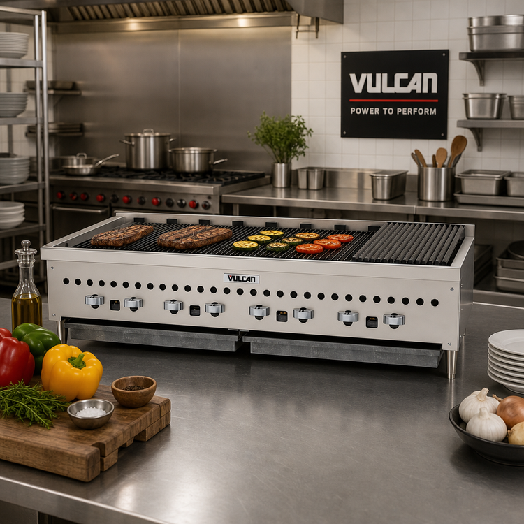 Product image #2 for Vulcan VCCB72 72-Inch Countertop Gas Charbroiler, Radiant Heat, 13 Burners