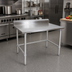 Thumbnail image #2 for John Boos Stallion 48-Inch x 24-Inch 14-Gauge 300 Series Stainless Steel Work Table with 5-Inch Backsplash and Galvanized Base