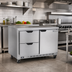 Thumbnail image #2 for Beverage-Air 48-Inch Two-Section Worktop Refrigerator with 2 Drawers and 1 Door, Flat Top