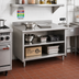 Thumbnail image #2 for Advance Tabco Special Value Open Base Stainless Steel Work Table with Mid-Shelf and 5-Inch Backsplash, 36 x 30 Inches