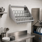 Thumbnail image #2 for Klinger's Trading TSW1942 Wall-Mounted Tubular Glass Rack Sorting Shelf, 42 x 18-1/2 Inches, 304 Stainless Steel