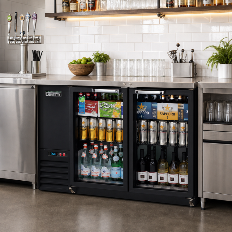 Product image #2 for Everest Refrigeration EBB48G-24 49-Inch Two-Section 24-Inch-Deep Glass Door Back Bar Cooler
