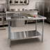 Thumbnail image #2 for 72-Inch x 30-Inch Stainless Steel Prep Sink Work Table with Left Sink, Backsplash, and Undershelf