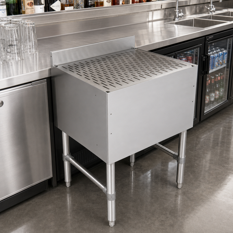 Product image #2 for John Boos Freestanding Underbar Drainboard, 30 x 21 Inches, 3-Inch Backsplash, Stainless Steel