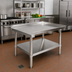 Thumbnail image #2 for Premium Stainless Steel Equipment Stand with Adjustable Undershelf and 2-Inch Up-Turn, 48-1/2 x 30 x 24 Inches