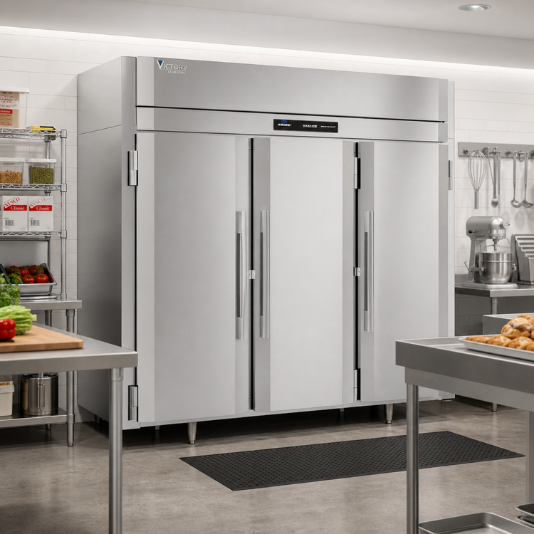 Product image #2 for Victory UltraSpec Extra Wide Three-Section Solid Door Reach-In Freezer, 74.16 Cu. Ft., Self-Contained, R290