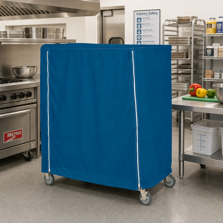 Product image #2 for Metro Mariner Blue Nylon Banquet Cart Cover, 48 Inch W x 24 Inch D x 54 Inch H