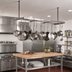 Thumbnail image #2 for John Boos PRD4-C Ceiling-Mounted Double-Bar Stainless Steel Pot Rack with 16 Double Hooks