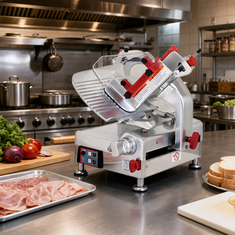 Product image #2 for Trento 12-Inch Belt-Driven Automatic Gravity Feed Commercial Meat Slicer