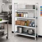 Thumbnail image #2 for Fermod Fermostock 4R38B66-E 4-Tier Perforated Polymer Shelving Add-On Unit, 66"H x 38"W x 18"D, 800 lb. Per Shelf