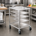 Thumbnail image #2 for Aluminum Counter-Height End-Load Pan Rack with 15 Slides and Solid Flat Top, 18 x 26 Inch Pan Capacity