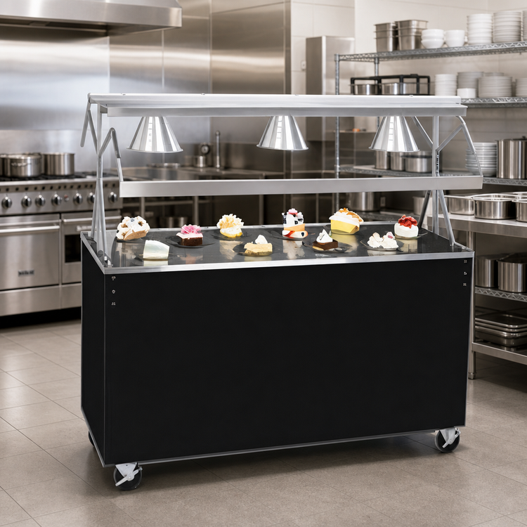 Product image #2 for Vollrath 2-Series Affordable Portable 60-Inch Open Storage Utility Station with Buffet Breath Guard, Brushed Aluminum