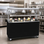 Thumbnail image #2 for Vollrath 2-Series Affordable Portable™ 38725A 60-Inch Mobile Open Storage Utility Station with Stainless Steel Top and Buffet Breath Guard