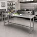 Thumbnail image #2 for Advance Tabco 108-Inch x 30-Inch 16-Gauge 304 Stainless Steel Work Table with Galvanized Open Base