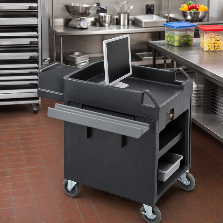 Product image #2 for Cambro Versa Cart Tray Rail Accessory, Granite Gray