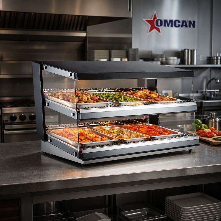 Product image #3 for Omcan Heated Pass-Through Hot Food Display Station, 43.5 Inch Countertop, 4.27 Cu. Ft., 120V