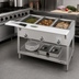 Thumbnail image #2 for Aerohot E303 Electric 3-Well Hot Food Station with Stainless Steel Open Shelf Base and Carving Board