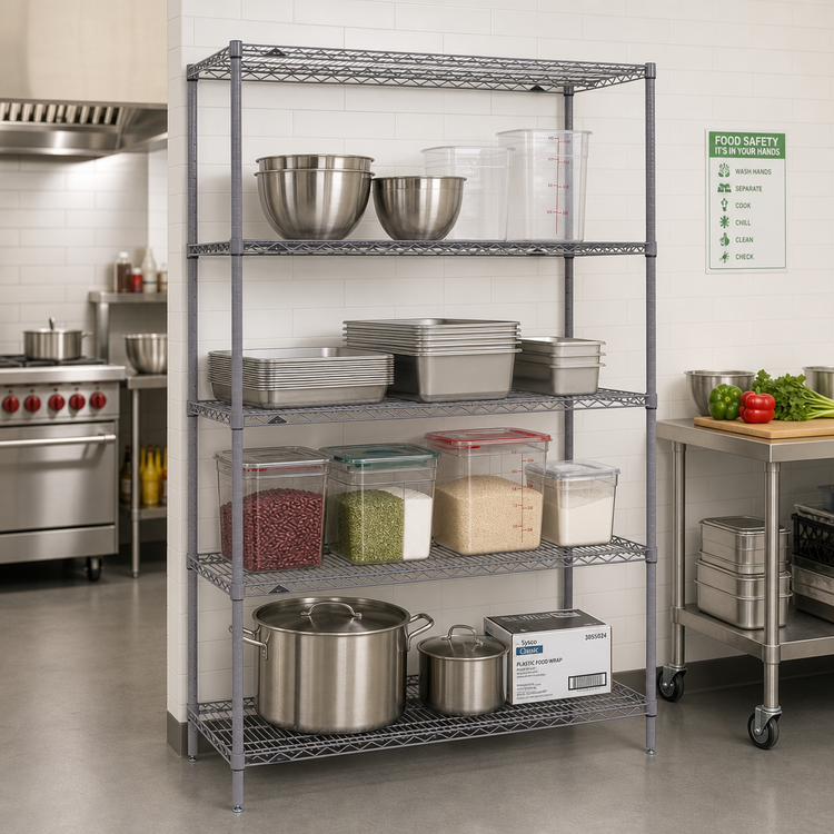 Product image #2 for Metro Super Erecta 72"W x 18"D x 74"H Stationary Starter Wire Shelving Unit, 4 Shelves, Metroseal Gray