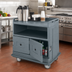 Thumbnail image #3 for Cambro Flat Top Beverage Service Cart with 2 Insulated Compartments and Solid Undershelf