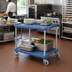 Thumbnail image #2 for Metro myCart Series 2-Shelf Blue Polymer Utility Bus Cart with Microban