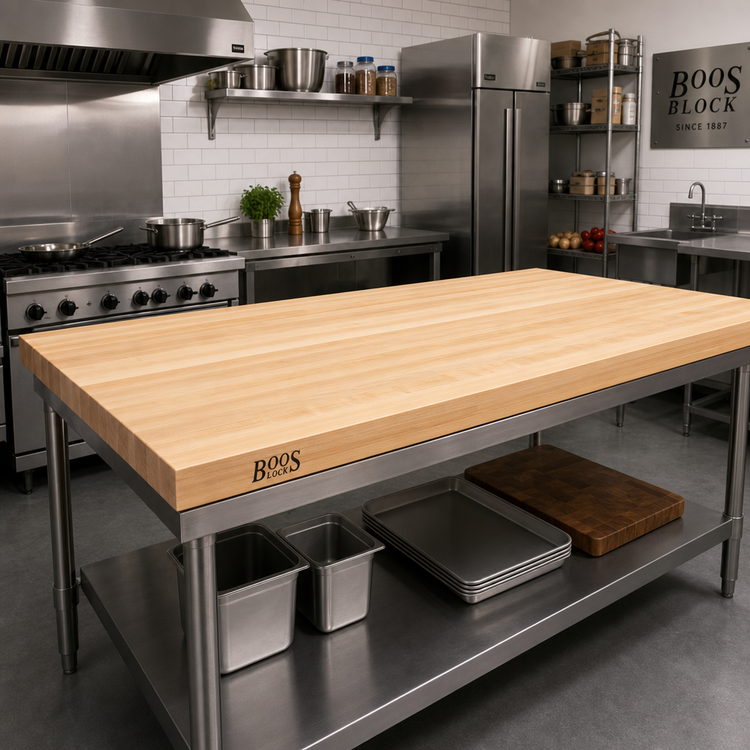 Product image #2 for Boos Block 72 x 36-Inch Edge-Grain Northern Hard Rock Maple Kitchen Countertop, 1-1/2 Inch Thick, Varnique Finish