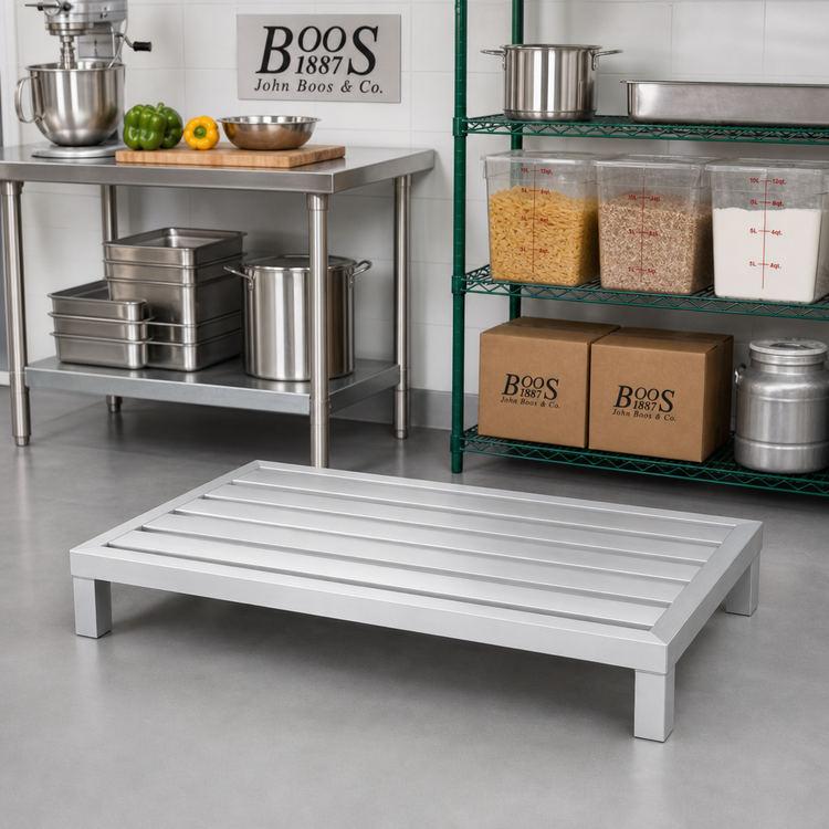 Product image #2 for John Boos 36" x 24" x 12" Aluminum Dunnage Rack, 1-Tier, 1,500 lb. Capacity