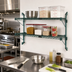 Thumbnail image #2 for Quantum WC34-CB1430P Cantilever Double Shelf Wall-Mount Wire Shelving Unit, 2 x 30 x 14 Shelves, Green Epoxy Finish