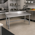 Thumbnail image #2 for Eagle Deluxe Series Stainless Steel Work Table with Backsplash, 60 x 30 Inches