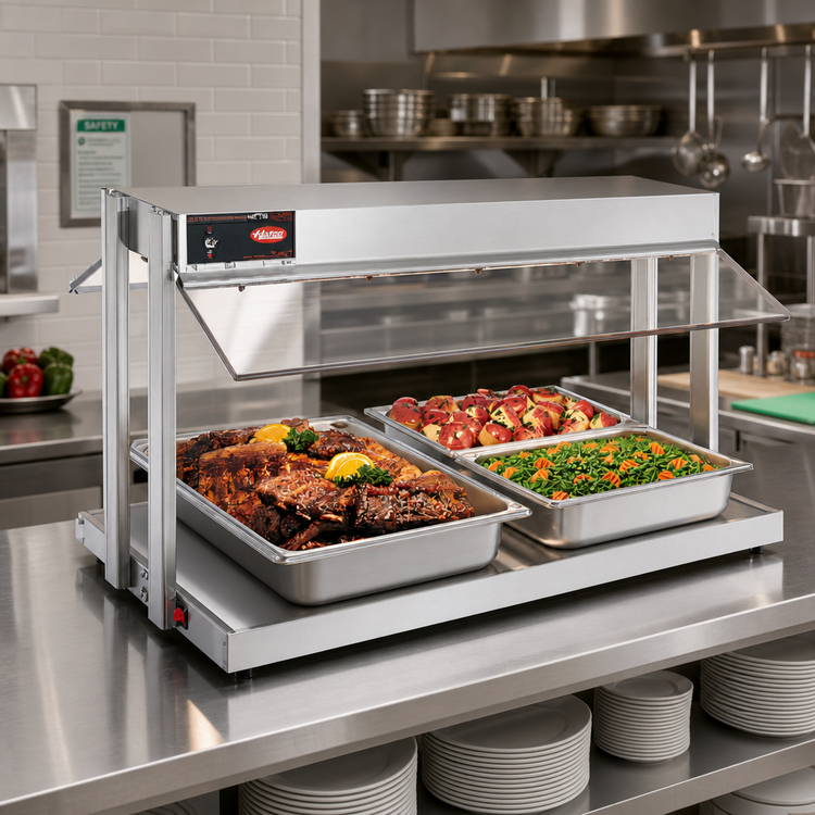 Product image #2 for Hatco Glo-Ray® GRBW-66 66-Inch Countertop Buffet Warmer with Heated Base and Sneeze Guards