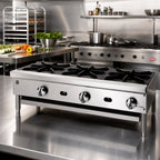 Thumbnail image #2 for Jade Range (Middleby) Supreme JHP-336-F 36-Inch Floor Model Gas Open Burner Hot Plate with 3 Burners, Stainless Steel, 82,500 BTU
