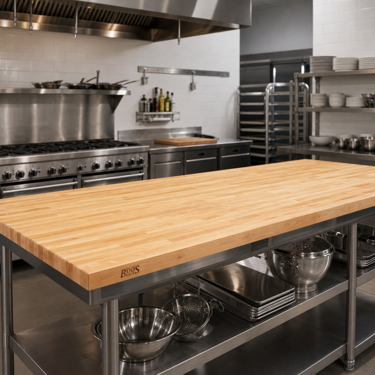 Product image #2 for Boos Block Blended Edge Grain Northern Hard Rock Maple Kitchen Countertop, 108 x 27 x 1-1/2 Inch, Penetrating Oil Finish