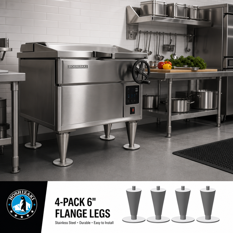 Product image #2 for Hoshizaki 4-Pack 6-Inch Stainless Steel Flange Legs for Braising Pans & Tilt Skillets