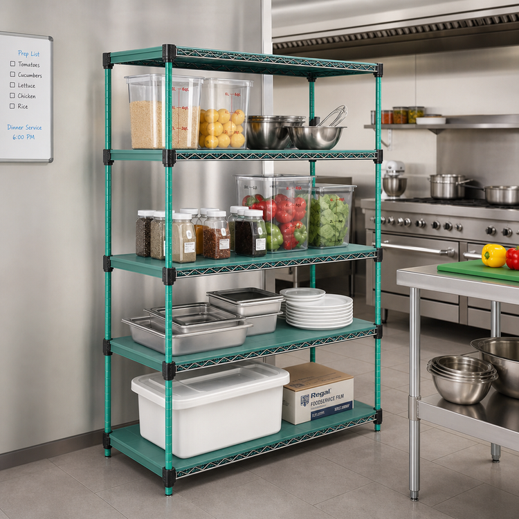 Product image #2 for Eagle Group QuadPLUS Solid Polymer Shelf Mat with QuadTruss Frame, 42 x 24 Inches, Green