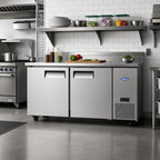 Thumbnail image #2 for Atosa MGF67GR 67-Inch 2-Door Reach-In Worktop Refrigerator with 4-Inch Backsplash, 18.5 Cu. Ft.