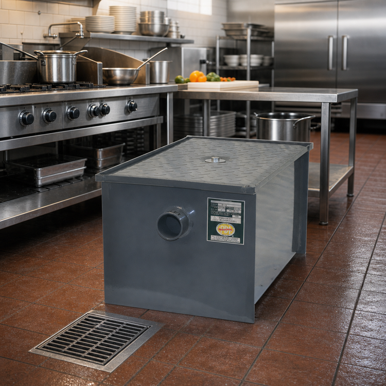 Product image #2 for John Boos GT-100-X 100 lb. Grease Interceptor, 50 GPM, 4-Inch No-Hub Connections