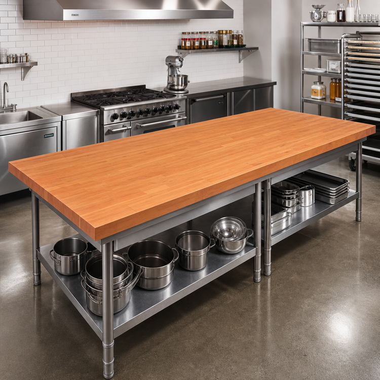 Product image #2 for Boos Block American Cherry Full-Length Edge Grain Kitchen Countertop, 96 x 48 x 1-3/4 Inch, Penetrating Oil Finish