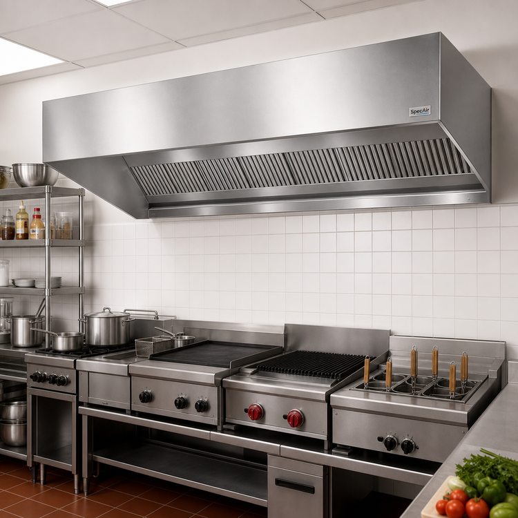 Product image #2 for SpecAir HES96-90 90-Inch Wall Type Exhaust-Only Commercial Kitchen Hood