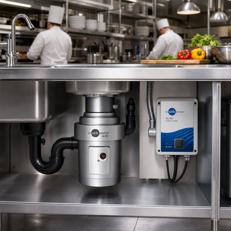 Product image #2 for InSinkErator SS-200 2 HP Medium-Capacity Complete Food Waste Disposer Package with 15-Inch Bowl and CC-101 Control Center
