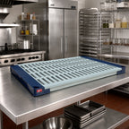Thumbnail image #2 for Metro MetroMax 4 MAX4-2154G 54 x 21 Inch Open Grid Polymer Shelf, Blue, Removable Mats, Microban Antimicrobial Protection, 600 lb. Capacity