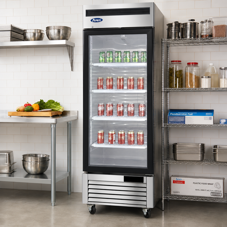 Product image #3 for Atosa One-Section Glass Door Reach-In Freezer Merchandiser, Left-Hinged, 19.1 Cu. Ft.