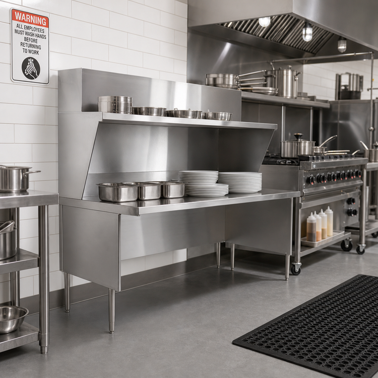 Product image #2 for La Rosa Open Front Stainless Steel Equipment Stand, 42 x 30 Inches, 304 Stainless Steel