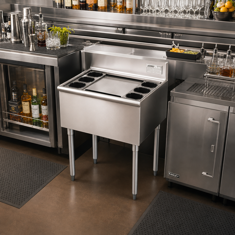 Product image #2 for Eagle Group 2200 Series Modular Underbar Cocktail Unit Bar Ice Bin with Sliding Cover