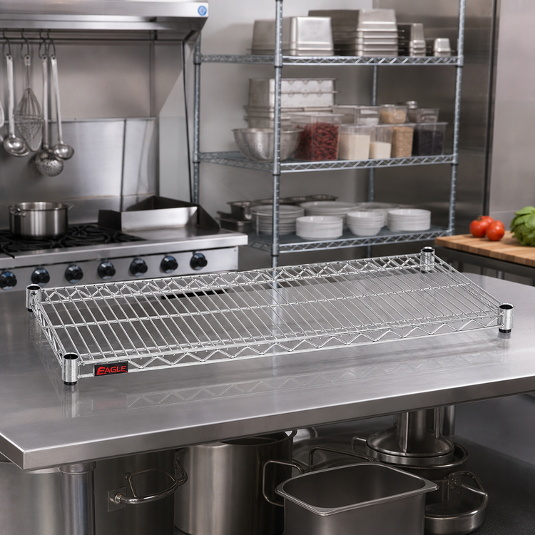 Product image #2 for Eagle Group QuadTruss 48"W x 36"D Chrome Wire Shelf, 800 lb Capacity