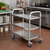Thumbnail image #2 for Winco 3-Tier Stainless Steel Bus Cart with Wheels, 30 x 16 x 33 Inches