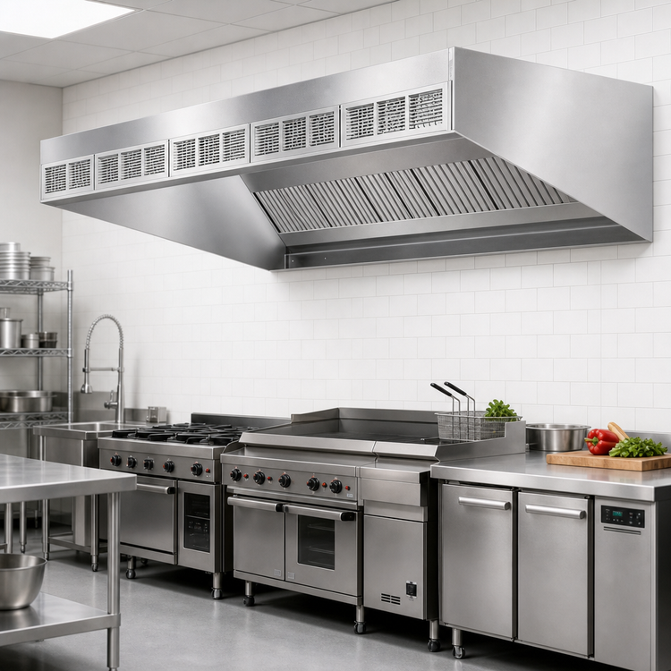 Product image #2 for SpecAir HESFA96-120 Wall Type Short Front Make-Up Air Exhaust Hood, 120 Inches