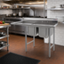 Thumbnail image #2 for Eagle Group 56-5/8-Inch Two-Compartment Floor Model Stainless Steel Sink with 18-Inch Left Drainboard