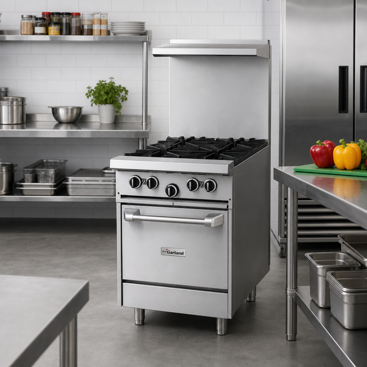 Product image #2 for Garland US Range U Series 24-Inch Gas Restaurant Range with 4 Open Burners and Space Saver Oven