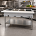 Thumbnail image #2 for Omcan Stainless Steel Open Well Electric Steam Table with Cutting Board and Undershelf, 58-Inch, 4-Pan, 240V